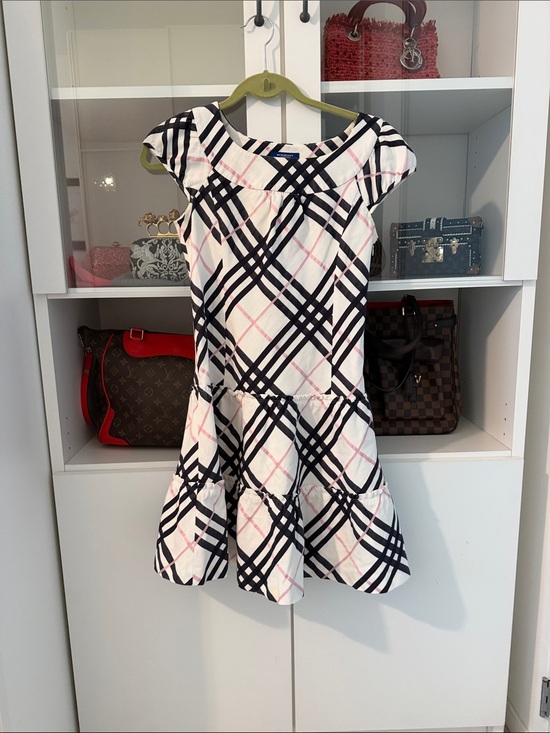 Burberry Dresses & Skirts - Burberry White Dress with Black & Pink Plaid
